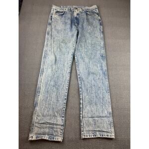 Vintage Wrangler Men's 36x34 Blue Acid Wash Authentic Jeans